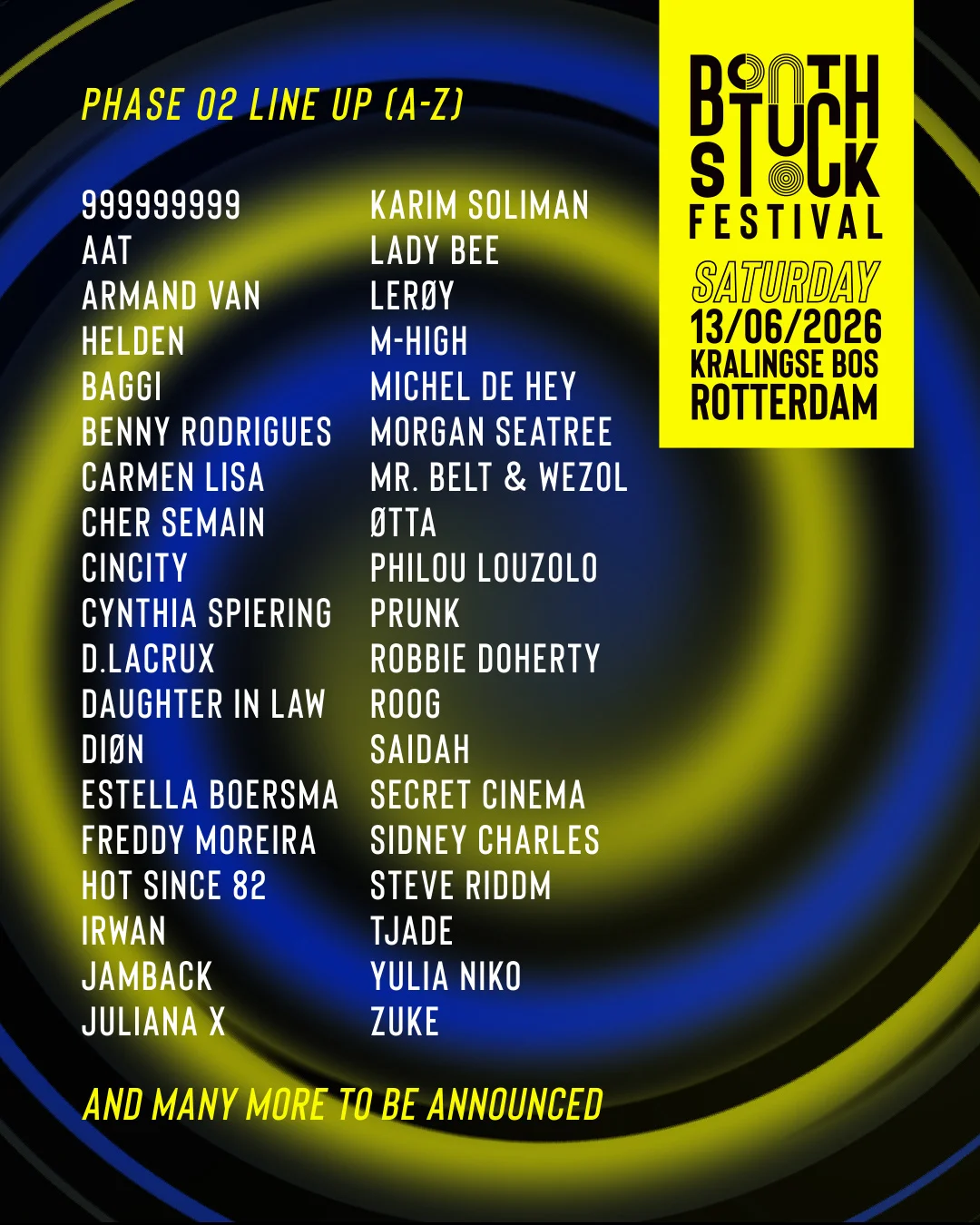 Boothstock 2026 Phase 02 line up announced
