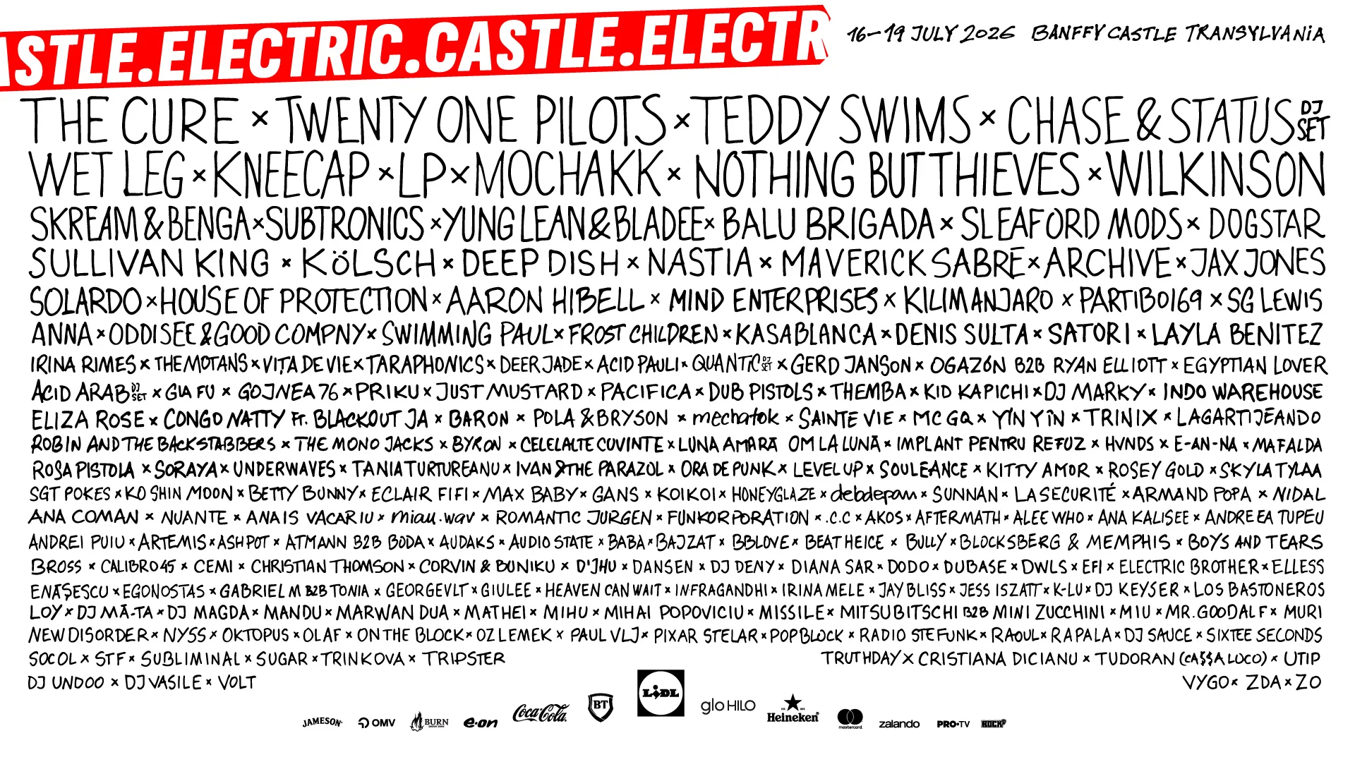Complete Lineup for Electric Castle 2026