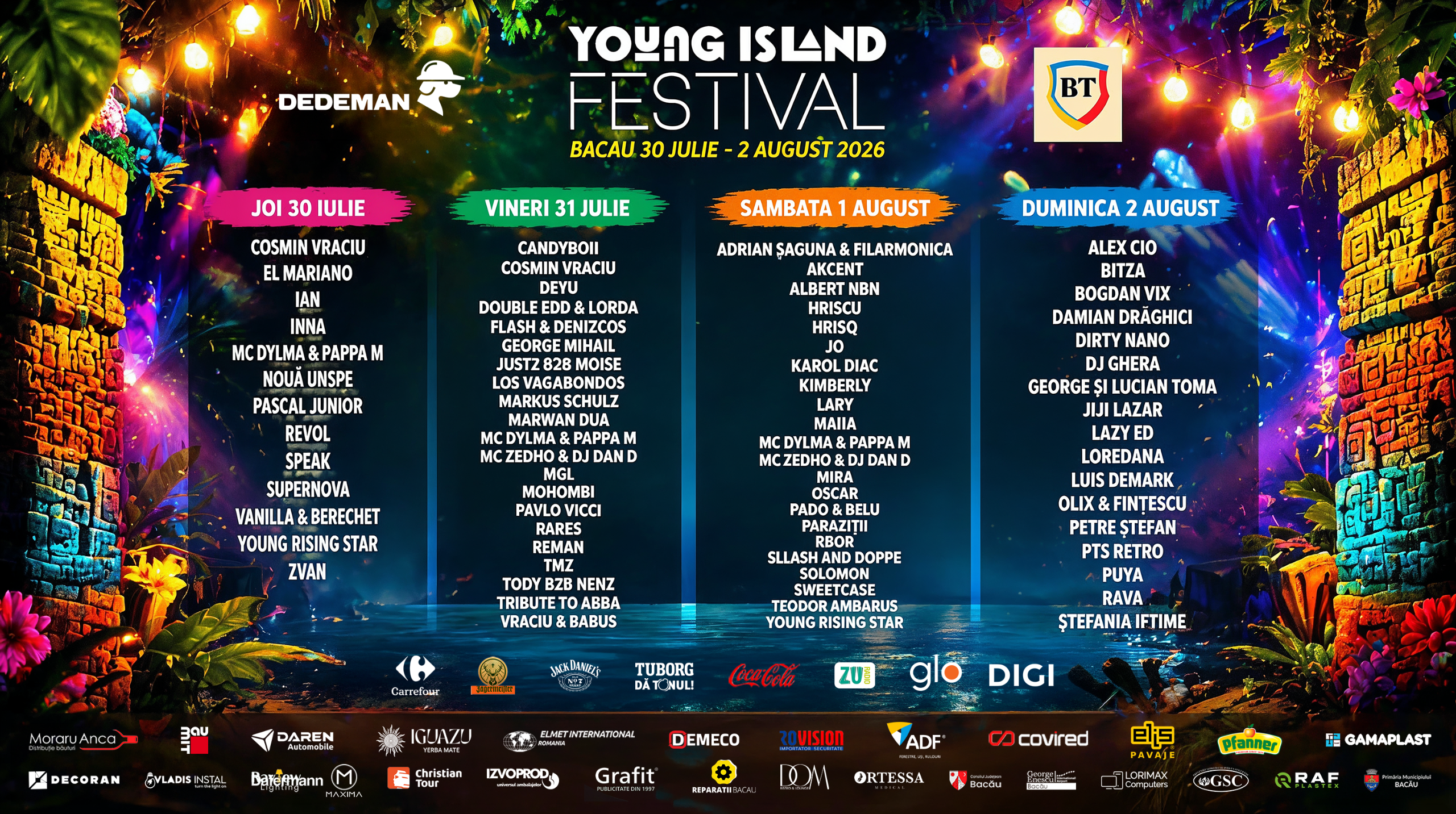 Loredana și Speak se întorc acasă, la Bacău: Young Island anunță lineup-ul celei de-a 6-a ediții